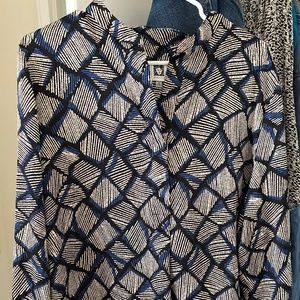 ANNE KLEIN- Printed Long-Length Tunic